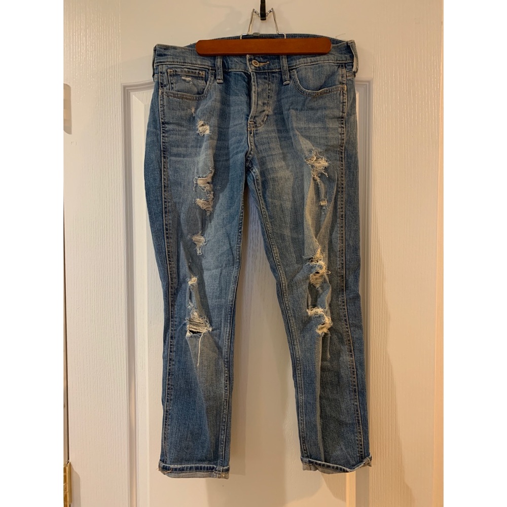 Medium Wash, Cropped, Vintage Boyfriend Jeans
